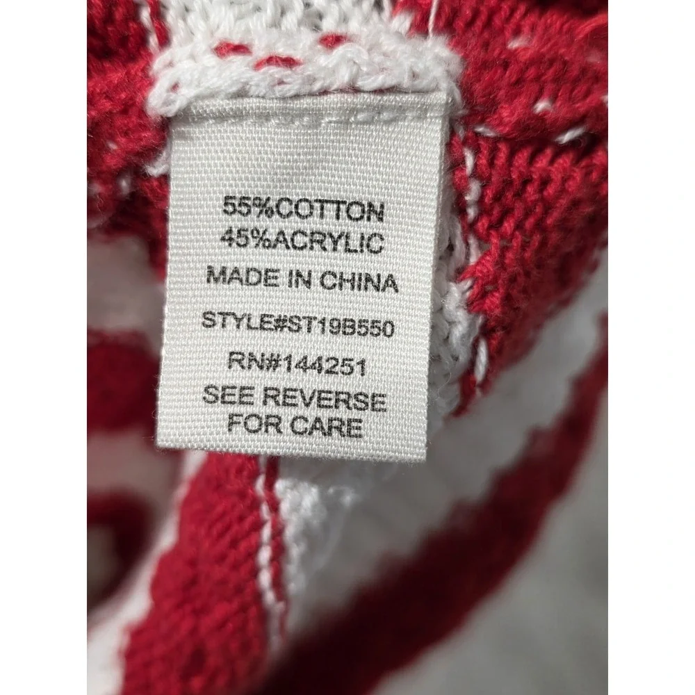 Moon & Madison American Flag Knit Sweater Tank Top Medium Red White Blue Stars - Picture 4 of 7